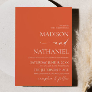 Modern Elegant Minimalist Verona Sunset Wedding Invitation
