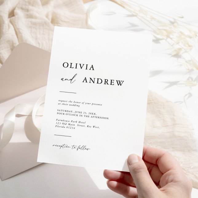 Modern Elegant Minimalist Wedding Invitation (Creator Uploaded)
