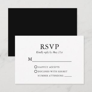 Modern Elegant Minimalist Wedding RSVP Card