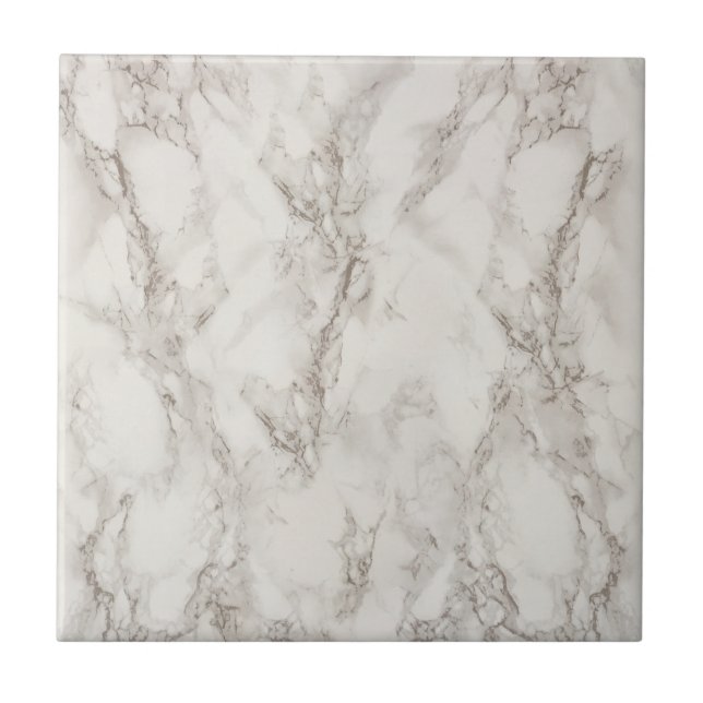 Modern Elegant Minimalist White Marble Texture Ceramic Tile (Front)