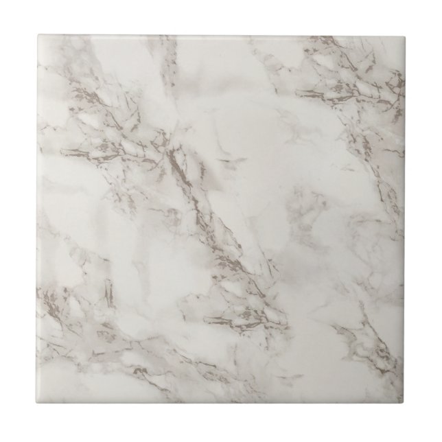 Modern Elegant Minimalist White Marble Texture Ceramic Tile (Front)
