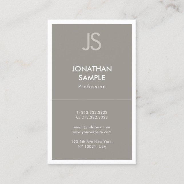 Modern Elegant Minimalistic Design Popular Plain Business Card (Front)