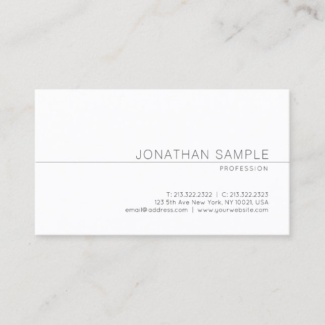 Modern Elegant Minimalistic Design Professional Business Card (Front)