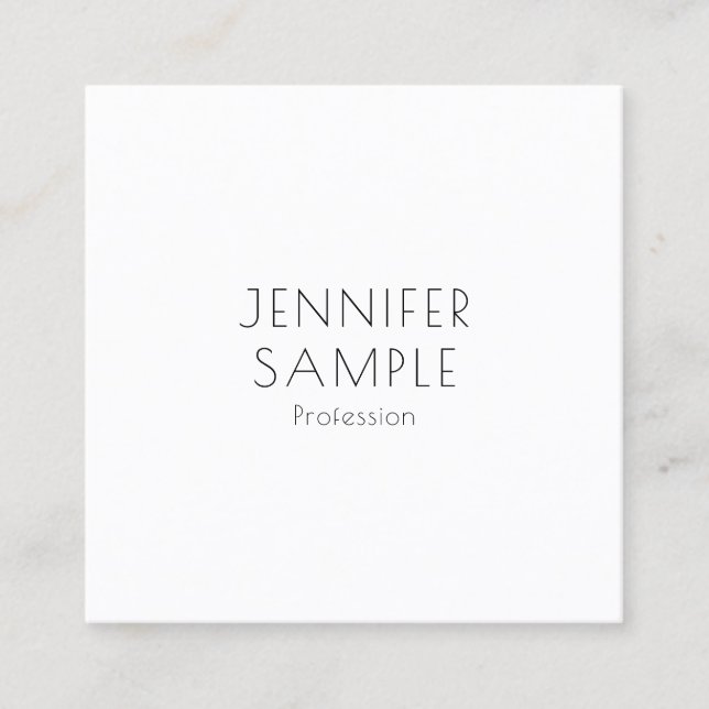 Modern Elegant Minimalistic Template Personalised Square Business Card (Front)