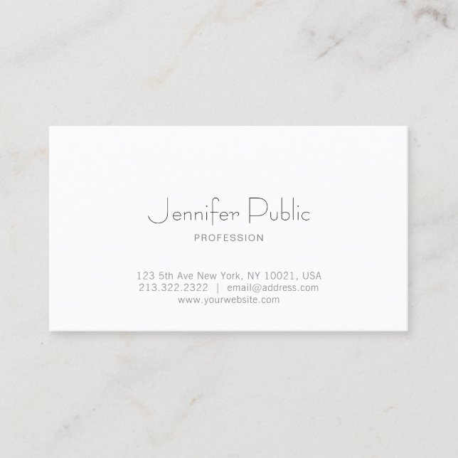 Modern Elegant Minimalistic Template Professional Business Card (Front)