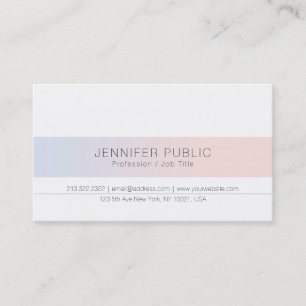 Modern Elegant Modish Colours Minimalist Plain Business Card