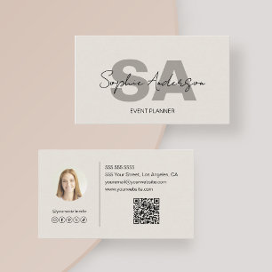 Modern Elegant Monogram Business Card