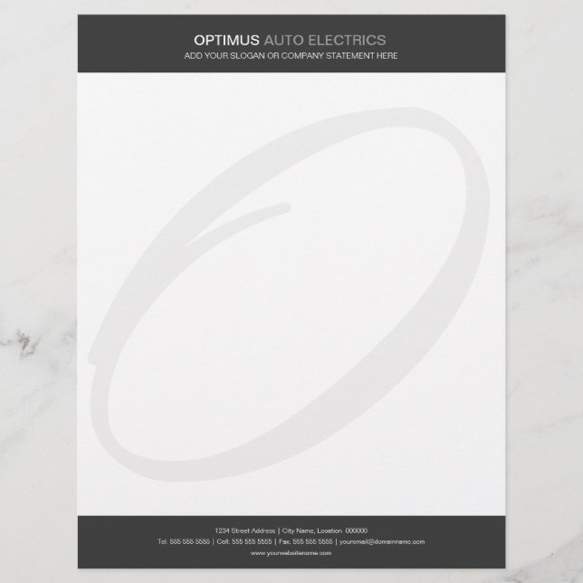 Modern & Elegant Monogram Custom Letterhead Template (Front)