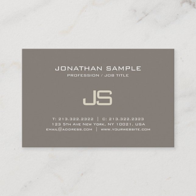 Modern Elegant Monogram Design Professional Luxury Business Card (Front)