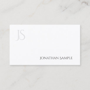 Modern Elegant Monogram Minimalist Design Plain Business Card