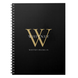 Modern Elegant Monogram Name Notebook