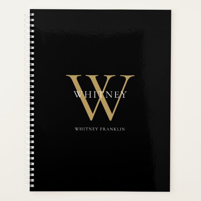 Modern Elegant Monogram Name Planner (Front)