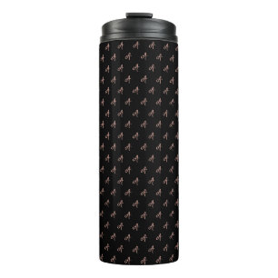 Modern Elegant Monogram Pattern Thermal Tumbler