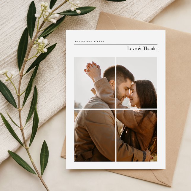 Modern Elegant Monogram Photo Wedding Save The Date (Creator Uploaded)