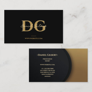 Modern Elegant Monogram Professional Gold Business Card