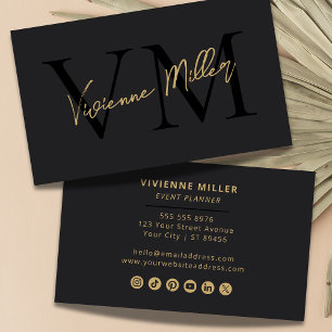 Modern Elegant Monogram Professional Typography Business Card