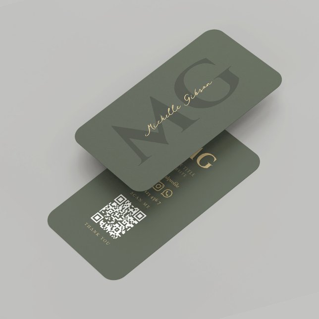 Modern Elegant Monogram Sage Green Lawyer Business Card (Modern Elegant Monogram Sage Green Lawyer Business Card
)
