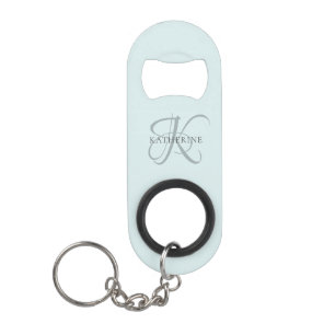 Modern Elegant Monogram Script Aqua Blue