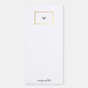 modern elegant monogram square foils magnetic notepad