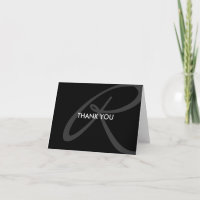 Modern Elegant Monogram Thank You Inside Message