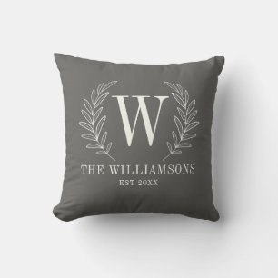 Modern Elegant Monogram Throw Pillow