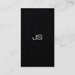 Modern Elegant Monogram Vertical Premium Black Business Card