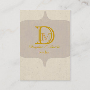 Modern Elegant Monogram Vintage Business Card