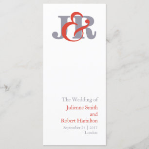 Modern Elegant  Monogram Wedding Ceremony Program