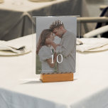 Modern Elegant Monogram Wedding Photo Table Number<br><div class="desc">Modern Elegant Monogram Wedding Photo Table Number.</div>