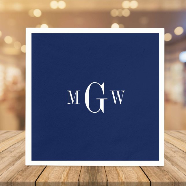 Modern Elegant Monogram Wedding Simple Napkin (Creator Uploaded)