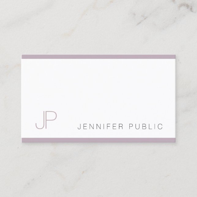 Modern Elegant Monogrammed Design Simple Plain Business Card (Front)