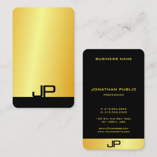 Modern Elegant Monogrammed Faux Gold Template Business Card