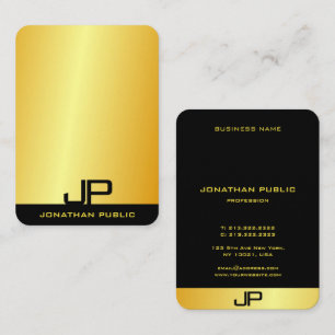 Modern Elegant Monogrammed Gold Look Template Business Card