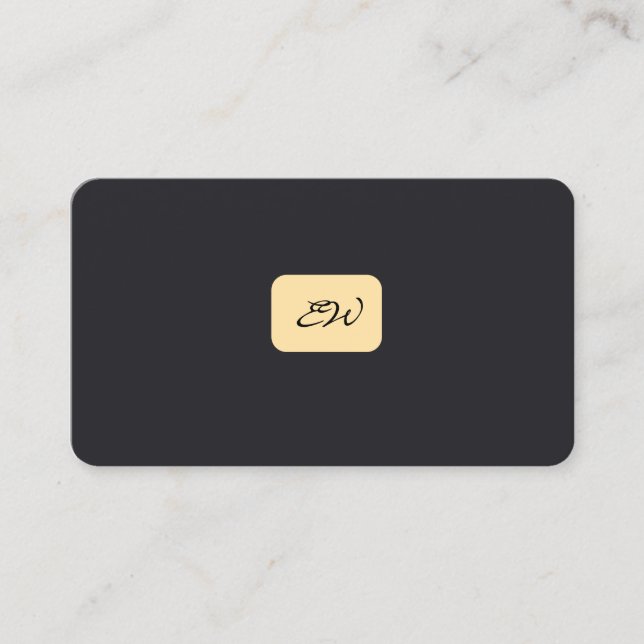 Modern elegant monogrammed QR code business cards (Front)