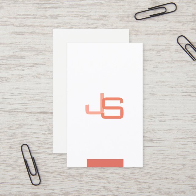 Modern Elegant Monogrammed Trendy Template Business Card (Front/Back In Situ)