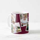 Modern elegant multi photo family purple gif coffe coffee mug (Front Left)