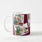 Modern elegant multi photo family purple gif coffe coffee mug (Left)
