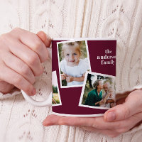 Modern elegant multi photo family purple gif coffe