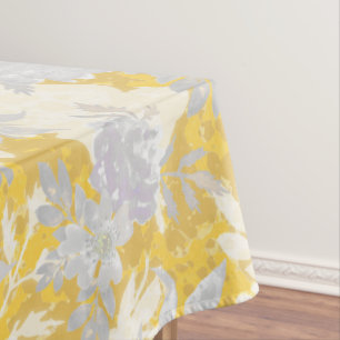 Modern Elegant Mustard Yellow Marigold Flowers Tablecloth