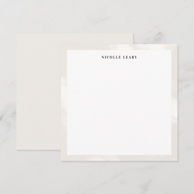 Modern Elegant Name Monogram Dusty Biege Gradient Card (Front/Back)