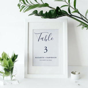 Modern & elegant Nautical Wedding Table Number