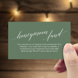 Modern Elegant Navy Blue Honeymoon Fund Wish Enclosure Card