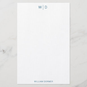 Modern Elegant Navy Blue Personal Stationery 