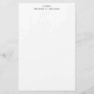 Modern Elegant Navy Blue Personalised Stationery