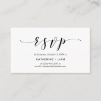 Modern Elegant, Navy Blue Script, Party RSVP