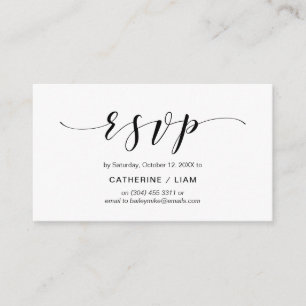 Modern Elegant, Navy Blue Script, Party RSVP Enclosure Card