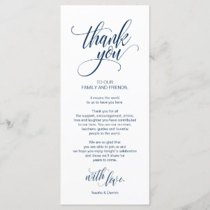 Modern Elegant, Navy Place Setting Thank you Card