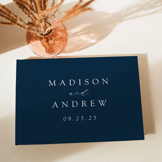 Modern Elegant Navy Wedding Guest Book (Creator Uploaded)