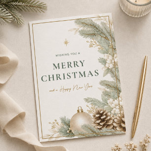 Modern Elegant Neutral Christmas Holiday Card