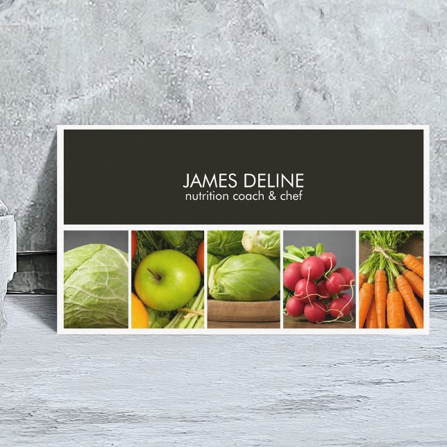 Modern Elegant Nutritionist Chef Business Card (Creator Uploaded)